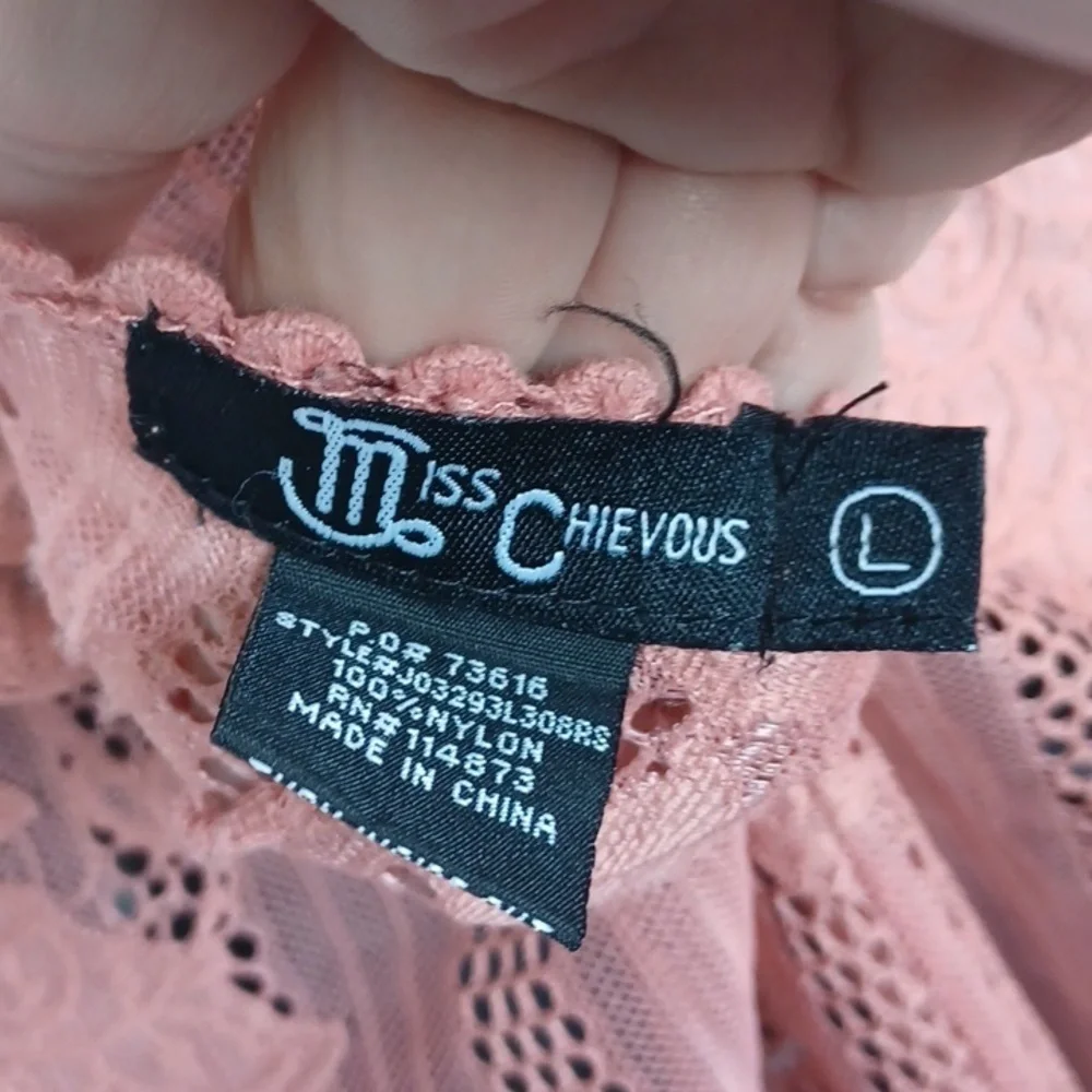 Miss Chievous Dusty Rose Open Long Wrap  Size Large